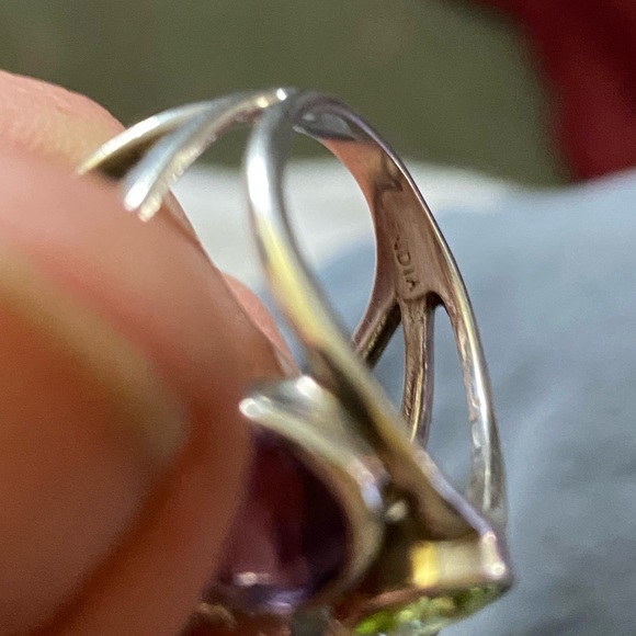 FINAL PRICE Chunky Indonesian Sterling Silver multi gem ring 7.5, stunning! - Picture 14 of 15